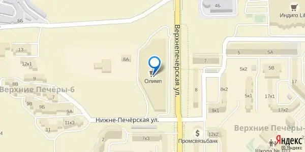 Map of the shopping center "Olimp"