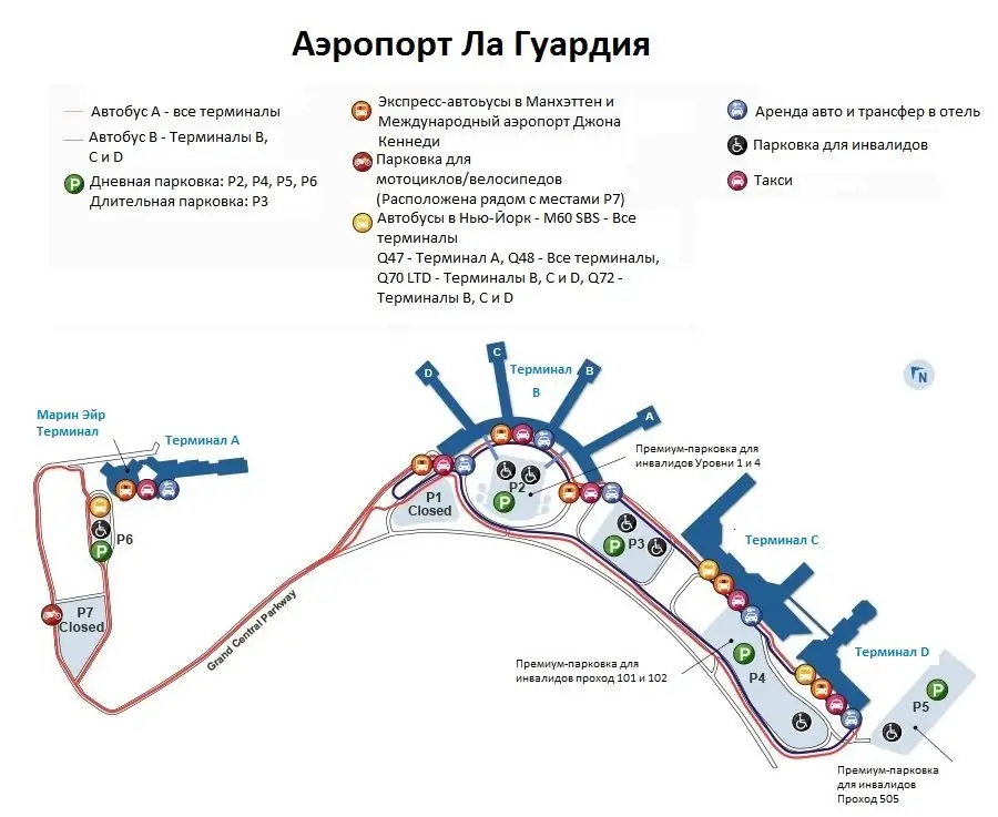 Kart over LaGuardia flyplass