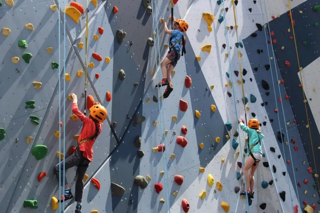 Climbing wall for teenagers