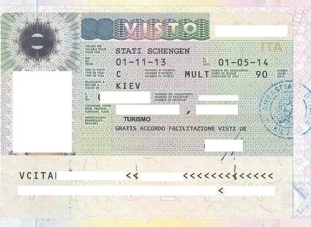 Cách tự làm visa đến Ý: hướng dẫn từng bước, tính năng thiết kế và các giấy tờ cần thiết