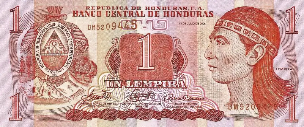 One lempira banknote