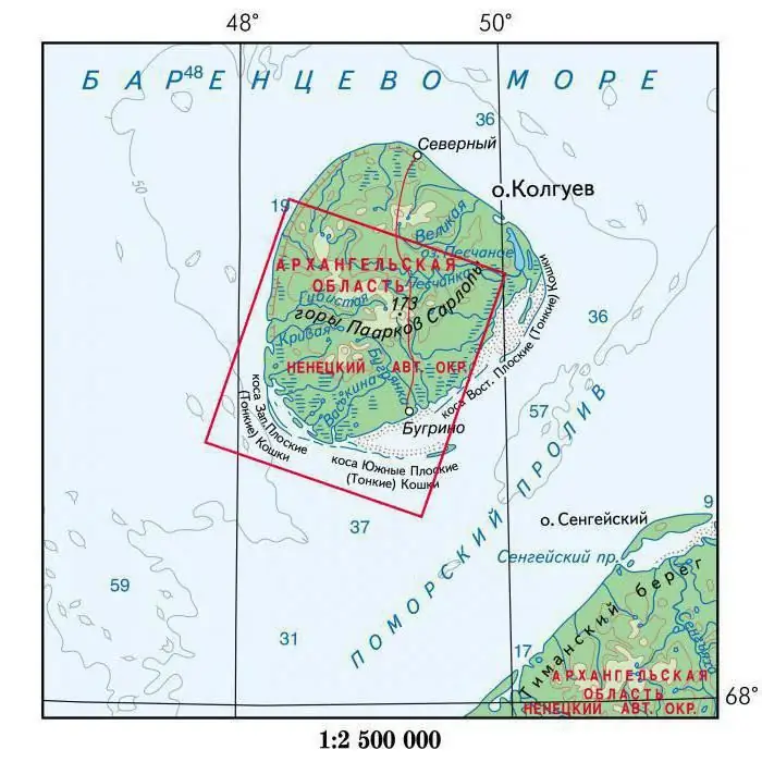 Kolguev (جزیره): در کجا واقع شده است، به نام چه کسی نامگذاری شده است؟ عکس جزیره کولگوف. آب و هوا در جزیره کولگوف